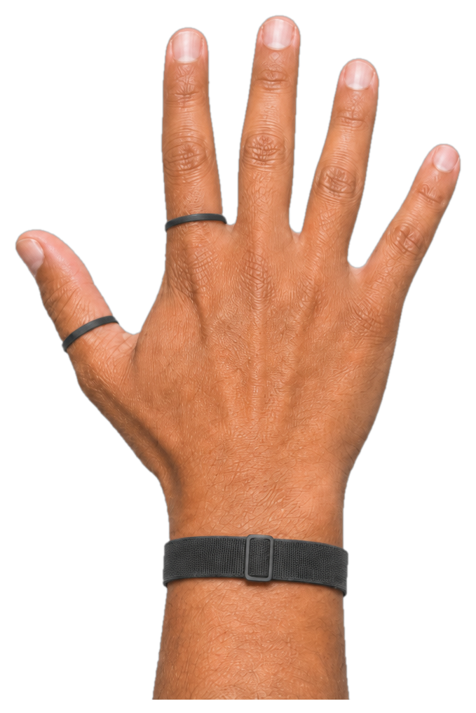 SalamLink wearable on the back of the hand