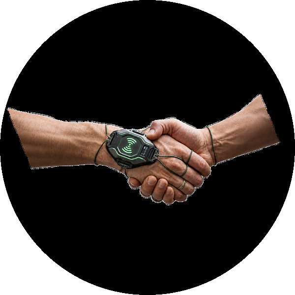 Handshake with SalamLink wearable — the only move